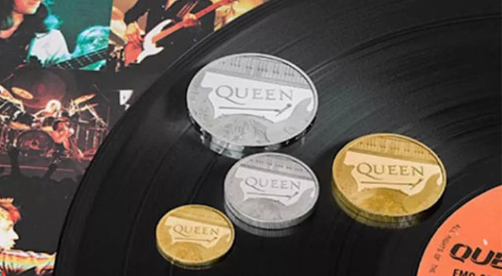 financialounge -  Brian May Freddie Mercury moneta commemorativa Queen Royal Mint