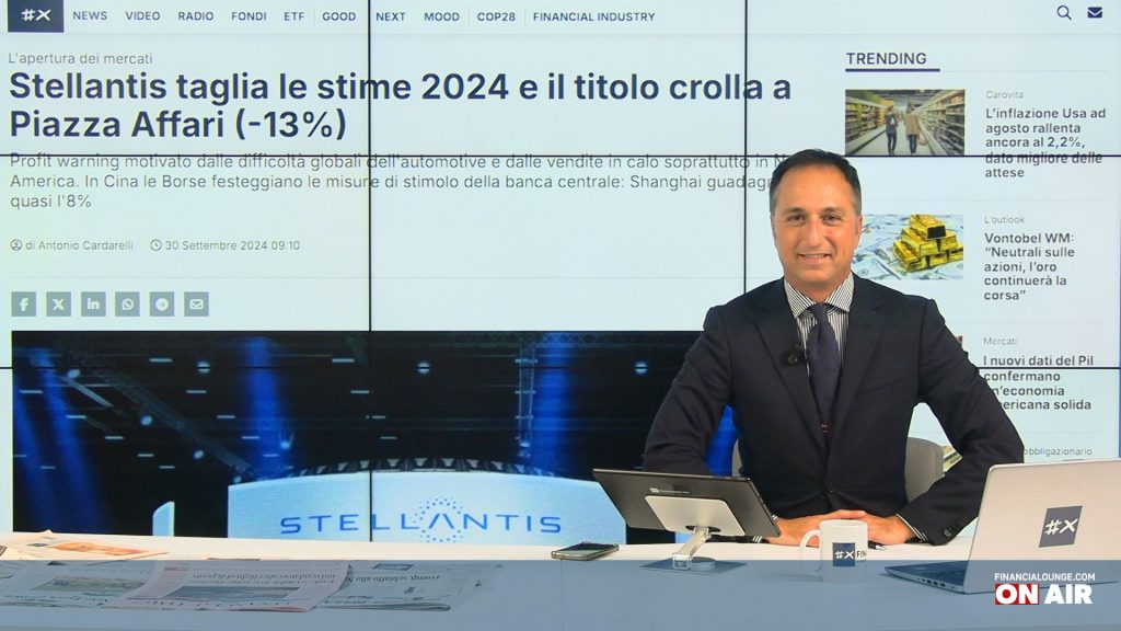 financialounge.com Stellantis rivede i conti e crolla in Borsa, scende ancora l'inflazione in Italia - Edizione del 30 settembre