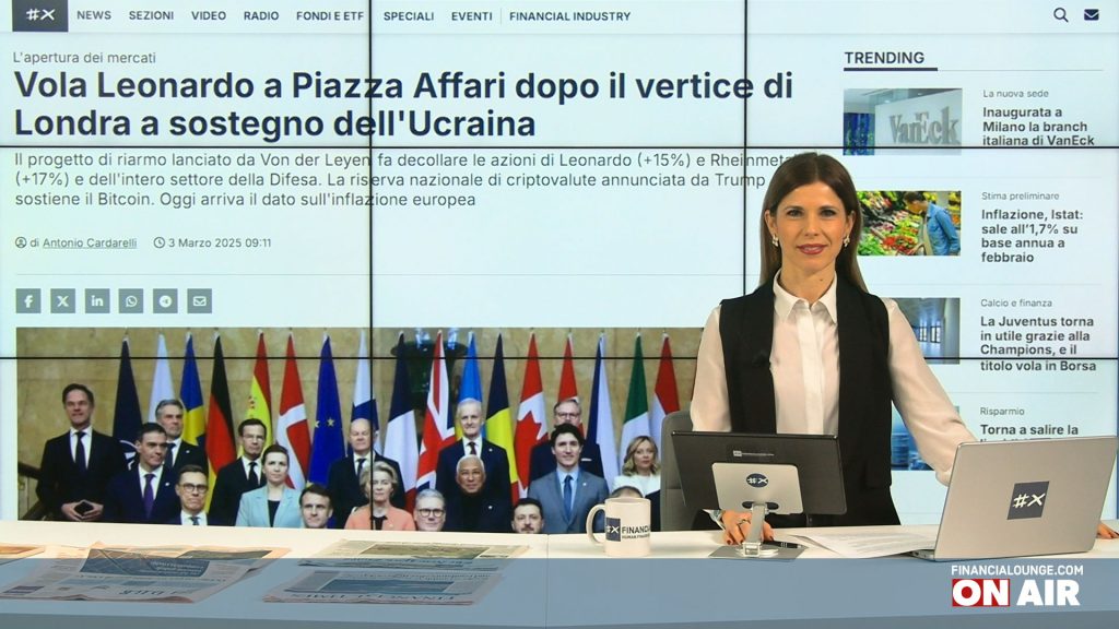 financialounge.com Bene il settore difesa in Italia, scende l'inflazione in Ue e aumenta la liquidità sui conti - Edizione del 3 marzo